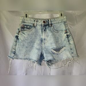 Garage Denim- Women's/Juniors Size 1- "Mom" Denim Blue Jean Distressed Shorts